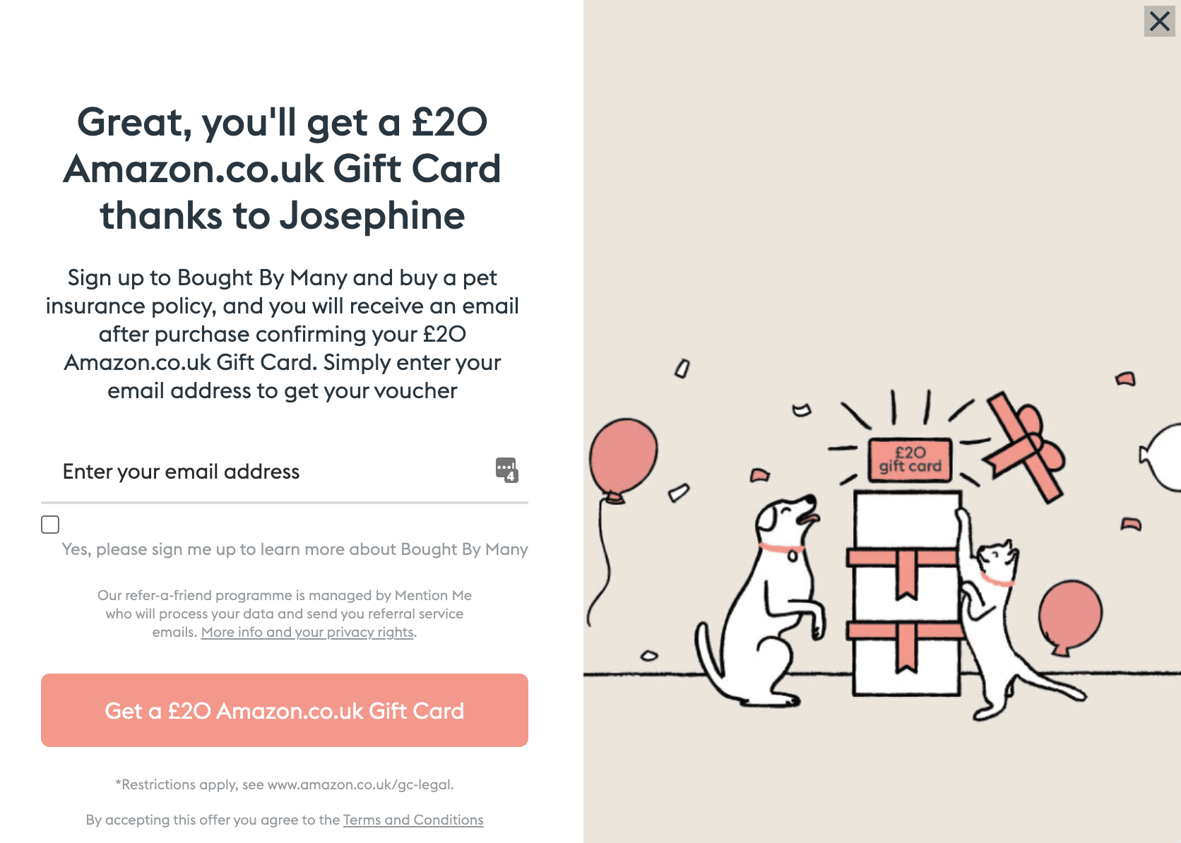 Bought By Many referral programme example of Cialdini's influence